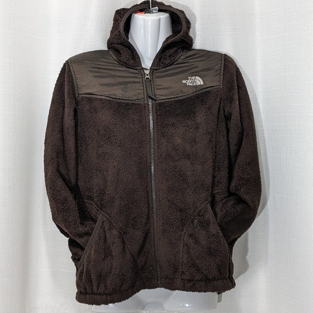 The North Face Oso Fleece Hoodie Jacket Brown Girls Size L EUC - Picture 2 of 10